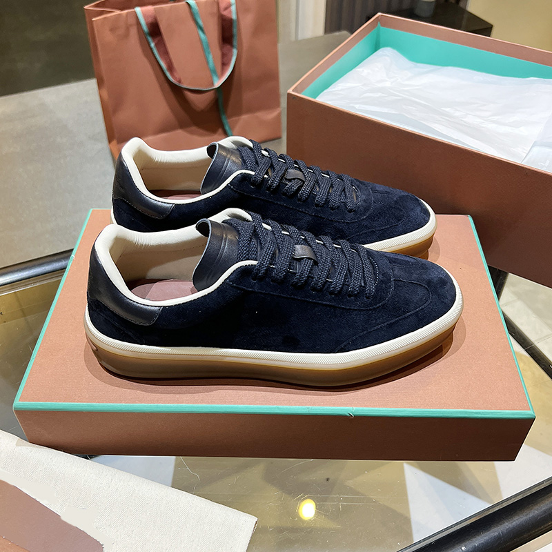 thumbnail for Pure original German training shoes, couple sports small white shoes, men's LP board shoes, color-blocked leather shoes, flat single shoes, thick-soled women