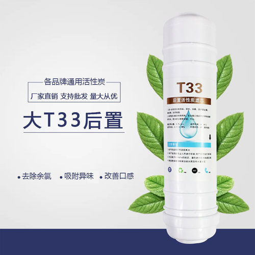 椰壳后置活性炭滤芯2分3分口快接大T33净水器售水机后置口感滤芯