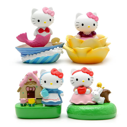 HelloKitty凯蒂猫KT猫剧场版造景森林小屋人鱼摆件造景公仔