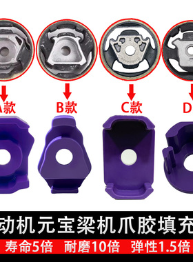 适用大众cc迈腾途安尚酷速派明锐GTIS奥迪A3改装元宝梁胶套填充块