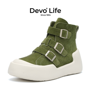 Devo/的沃软木鞋休闲时尚个性流行增高全包中帮包跟勃肯鞋24129W