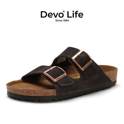 Devo/的沃沙滩休闲平底凉拖