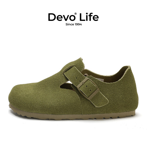 Devo Life童鞋全包儿童勃肯鞋反绒软木底休闲百搭复古单鞋65008