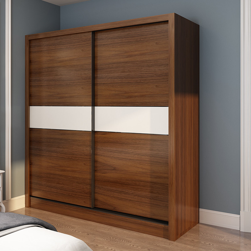 新中式覆古风藤编衣柜拉门家用卧室成品移门到顶衣橱全实木定制