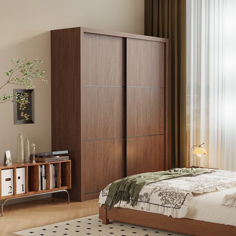 暧逸中古风推拉门衣柜移门定制柜