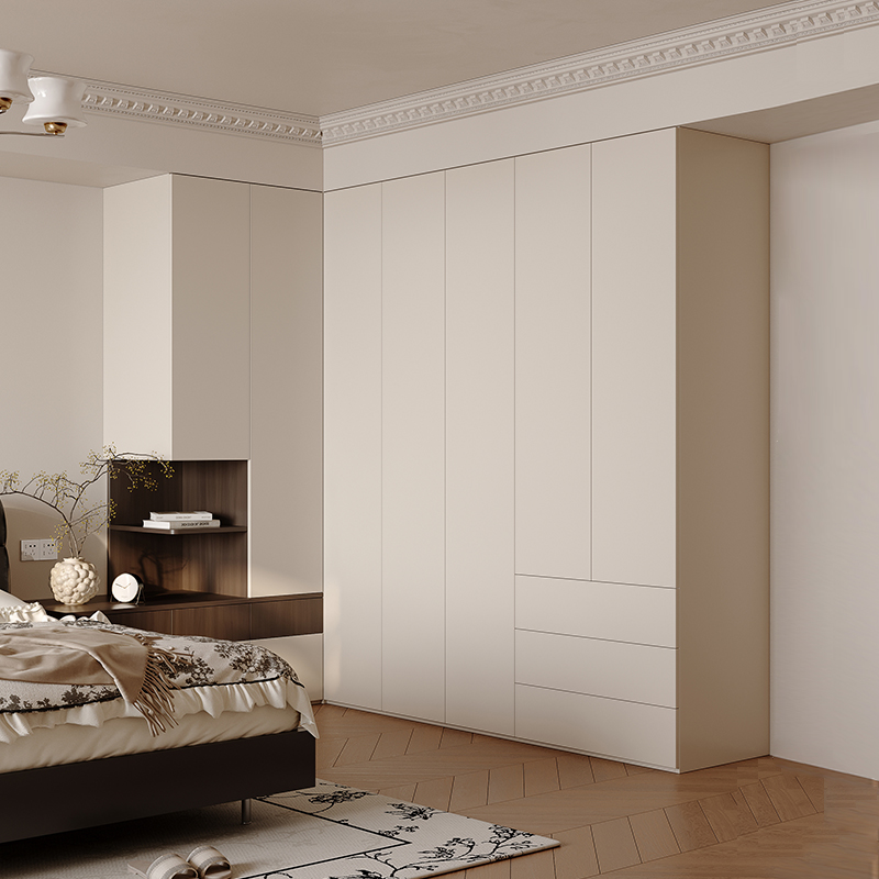 暧逸中古风悬浮床头柜衣柜组合柜