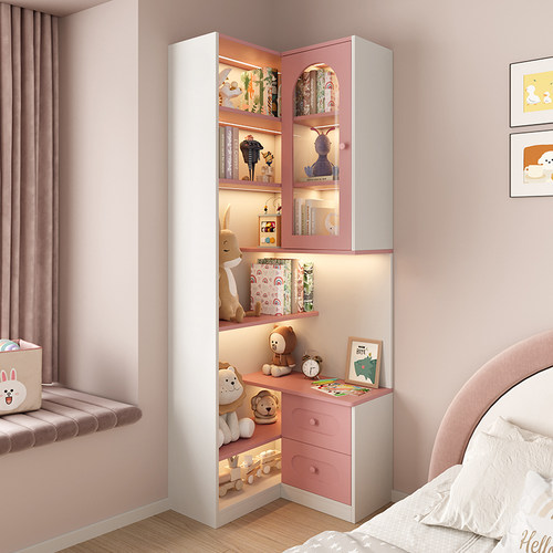 暧逸转角卡通风床头柜书柜