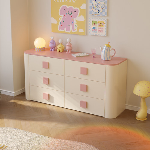 暧逸儿童多巴胺斗柜马卡龙色边柜