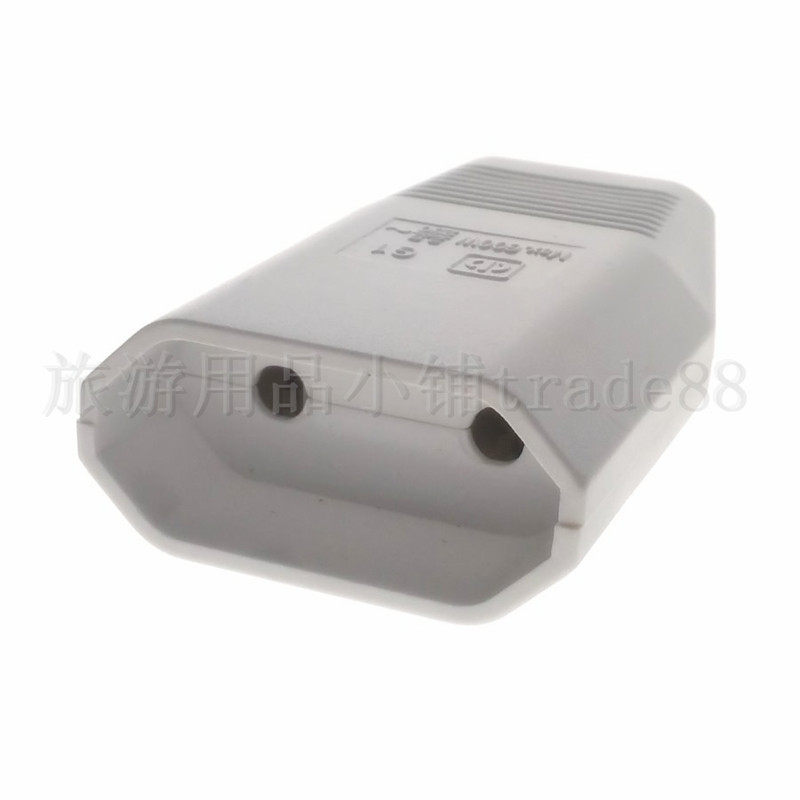 欧标电源对接插头母头 欧式母头电源延长线插头 2.5A 220V 白色