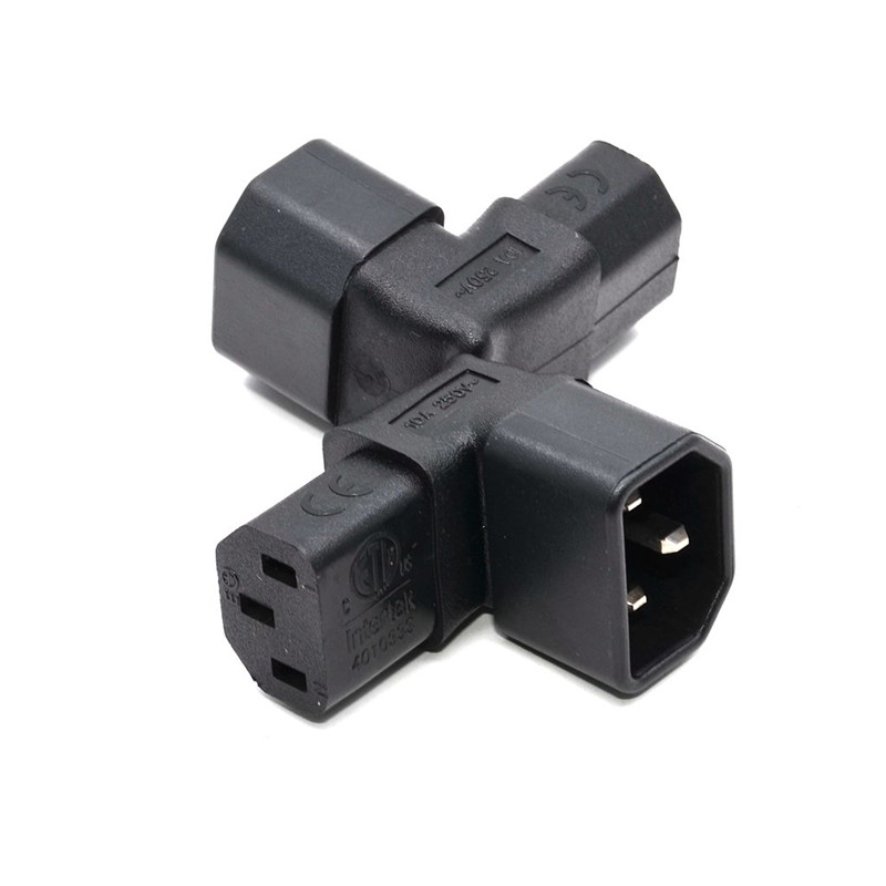 IEC320-C14转C13品字转接插头 挂墙液晶电视专用下弯 PDU插头