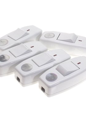 包邮正品永坚电灯大按钮中途线上开关带电源指示灯双断合线6A白色