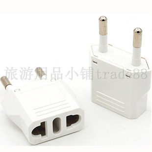 欧标转换插头全铜带绝缘体 意大利德标国标两扁电器欧洲用6A 250V