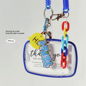 FS房透明亚克力卡套自印周边官卡证件学生多巴胺叶片链条扣弹簧绳