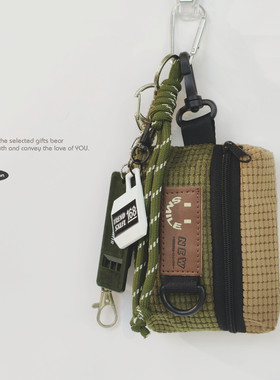 FS房大容量证件耳机指南针求生哨户外多功能条绒零钱钥匙收纳挂包