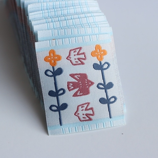 飞鸟与自然13小鸟卡通织唛商标布标领标源头工厂服装辅料定制现货