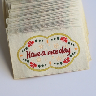 复古手帐风英文字母织唛布标商标服装 领标辅料设计定制源头工厂