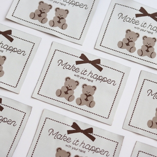 子贴布衣服装 饰裤 饰 布标织唛织标衣服帽子装 可爱卡通小熊缝纫款