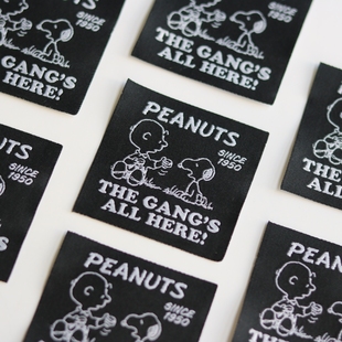 史努比周边布标外贸卡通新款 辅料领标定制织标源头工厂现货 服装