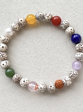 天然星月菩提多宝手链女款单圈星月菩提子手串DIY原创款礼物