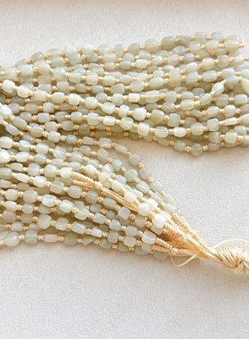 天然和田玉随意款珠链 女款 珠链 时尚百搭饰品长65厘米左右