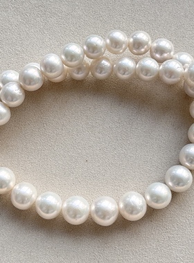 天然淡水大颗粒珍珠项链 微暇 正圆 白亮光 珍珠妈妈链女款时尚