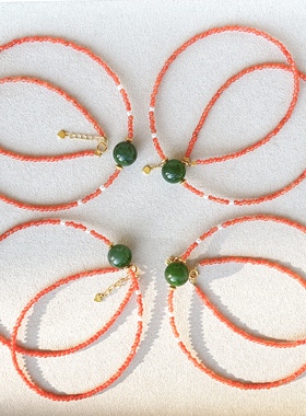 天然南红玛瑙碧玉锁骨项链女款时尚百搭项链礼物