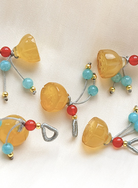 天然蜜蜡吊坠莲蓬小提溜diy配饰手串挂件中国风饰品项链