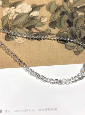 天然白水晶项链女款时尚百搭白水晶小众简约项链礼物