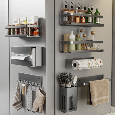 厨房冰箱磁吸置物架壁挂侧收纳架