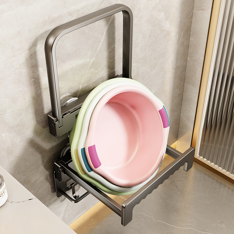 吸盘脸盆收纳架卫生间折叠挂盆家用浴室免打孔壁挂式脸盆置物架子,家庭/个人清洁工具,脸盆架,淘宝优惠券,粉丝福利购,淘宝优惠卷