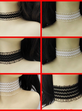 宽边弹力蕾丝遮挡脖子饰品颈带