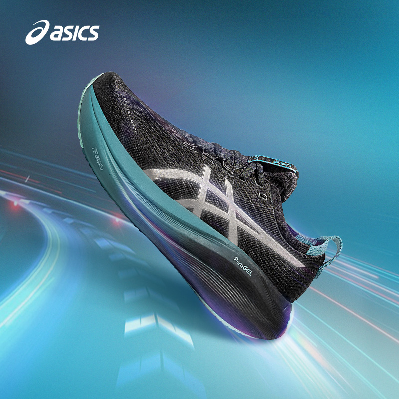 亚瑟士男子缓震回弹透气跑步鞋