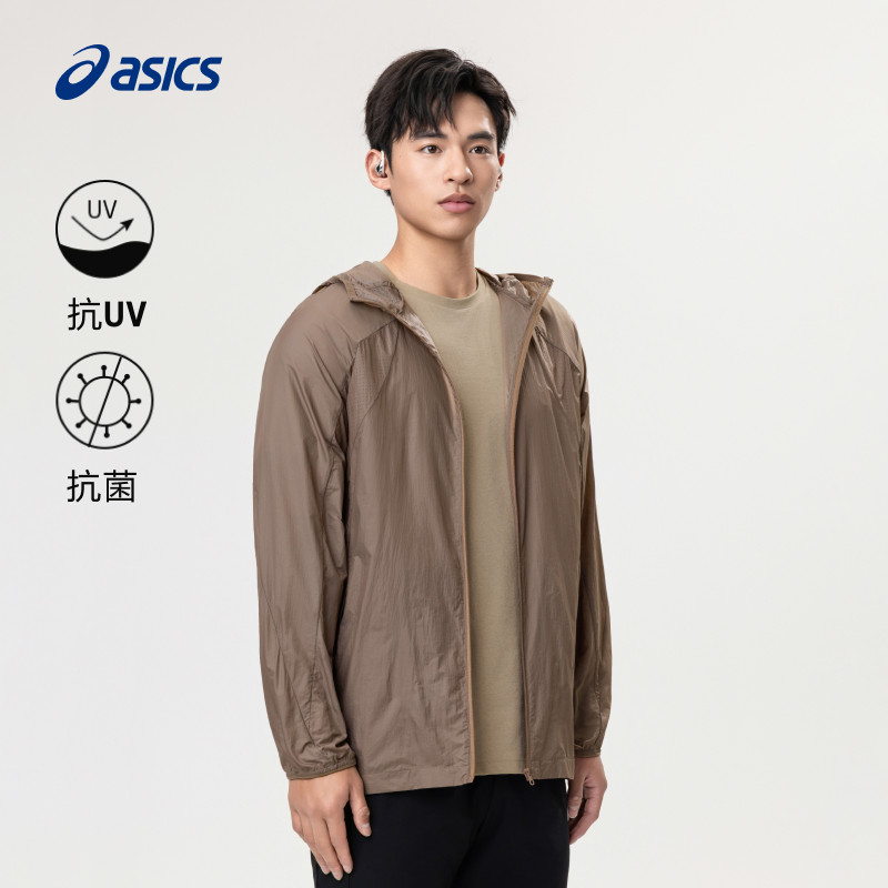 ASICS亚瑟士新款男子防晒跑步夹克防晒透气抗菌舒适运动外套