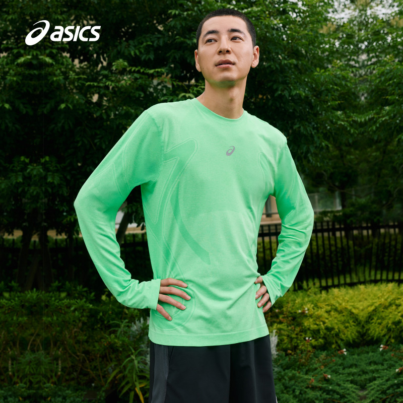 ASICS亚瑟士新款男子ACTIBREEZE跑步长袖T恤透气反光印花运动T恤,运动服/休闲服装,运动T恤,淘宝优惠券,粉丝福利购,淘宝优惠卷