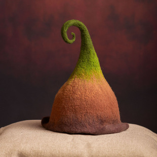 蘑菇梦原创手工羊毛毡帽子成人儿童巫师魔法精灵帽圣诞节女巫帽