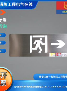 左向照明DC24V集电集控疏散标志灯Z-BLJC-1LROEⅡ2W-1413单面向右