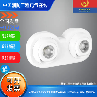 左向科技新国标36V应急照明灯ZX-ZM-ACJ(FE360lm)-L11201壁挂3/5W