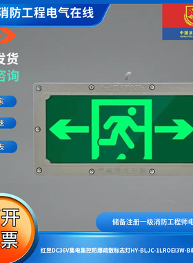 红昱DC36V集电集控防爆疏散标志灯HY-BLJC-1LROEI3W-B单面双向