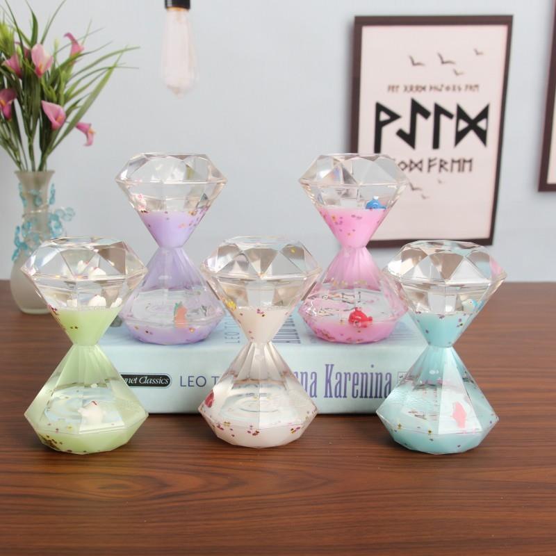 奶色钻石沙漏计时器摆件创意液体油漏同学朋友老师生日毕业礼品