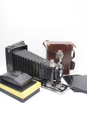 1912德国福伦达Bergheil皮腔折叠照相机120后背Heliar镜头大画幅