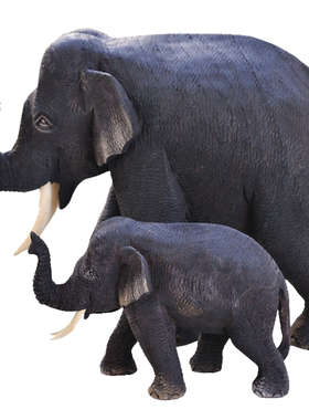 泰国手工柚木雕大象吉象如意摆件