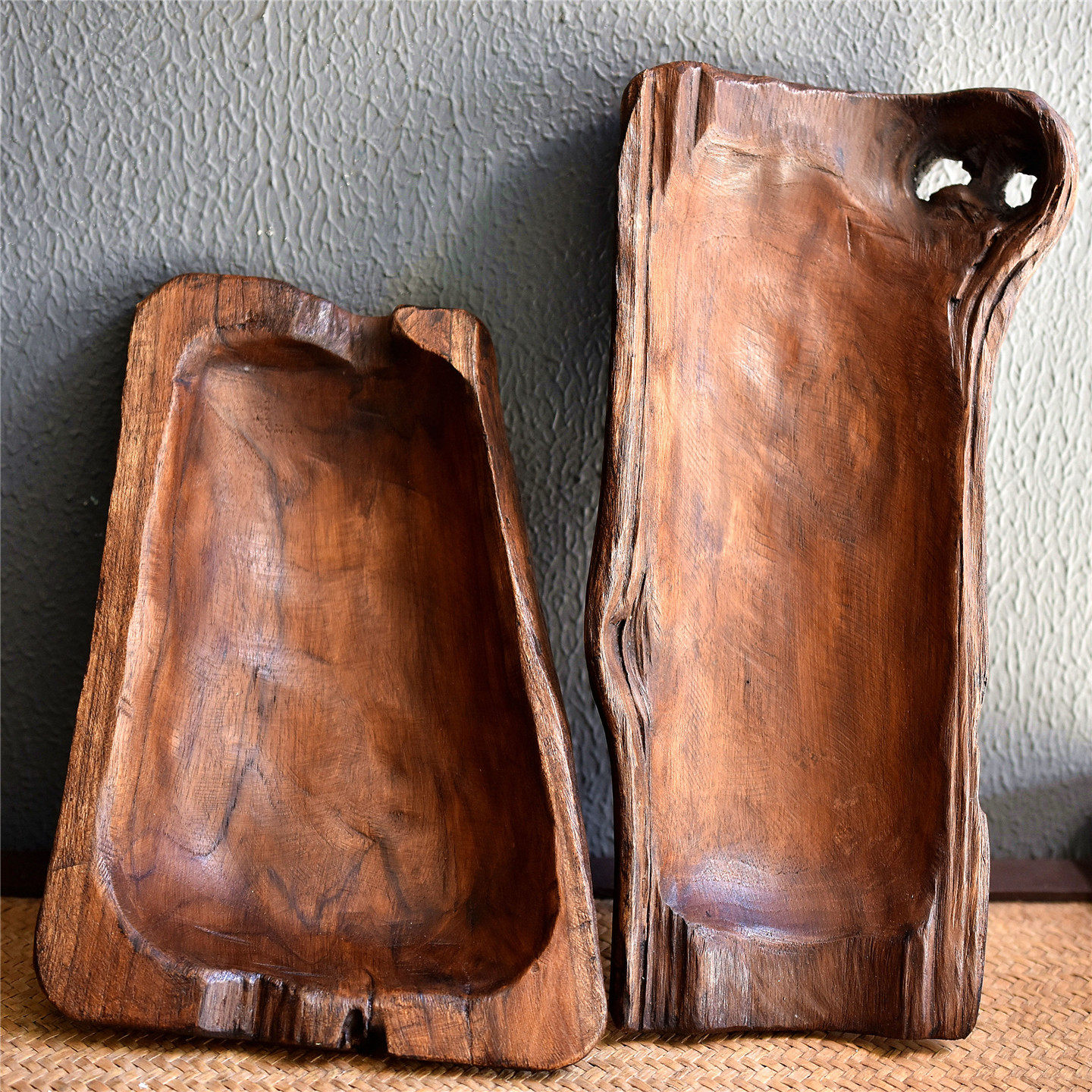 泰国实木异形水果盘家用客厅杂物收纳盘子钥匙东南亚原木大号干果