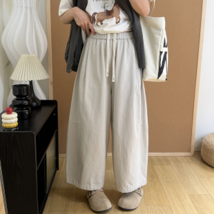 腿遮肉显瘦高腰九分裤 日系简约纯色弯刀休闲裤 大裤 新款 女2026春季