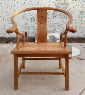 烫蜡红木牛角椅 红木新款圈椅花梨木刺猬紫檀椅子生漆圈椅