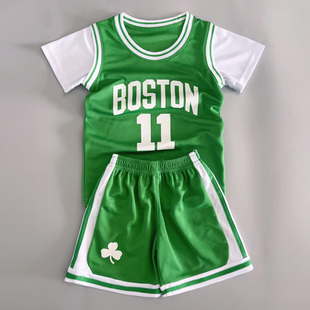 儿童篮球服套装凯尔特人欧文塔图姆球衣0号男女童速干运动训练服