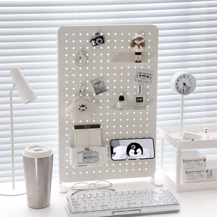 洞洞板小板桌面免打孔置物架书桌靠墙金属可磁吸立式展示装饰摆件