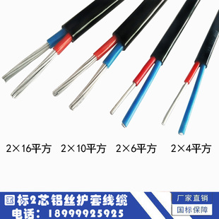 新疆国标2芯3芯4 6 10 16 25平方毫米农用地埋线铝芯护套线电源线