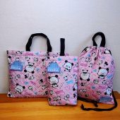 包补习袋资料袋中性学生包手提 点セット拎包背包鞋 日单尾货套装