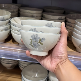 釉下彩小清新陶瓷餐具家用陶瓷米饭碗炒菜盘面碗西餐甜品盘汤碗