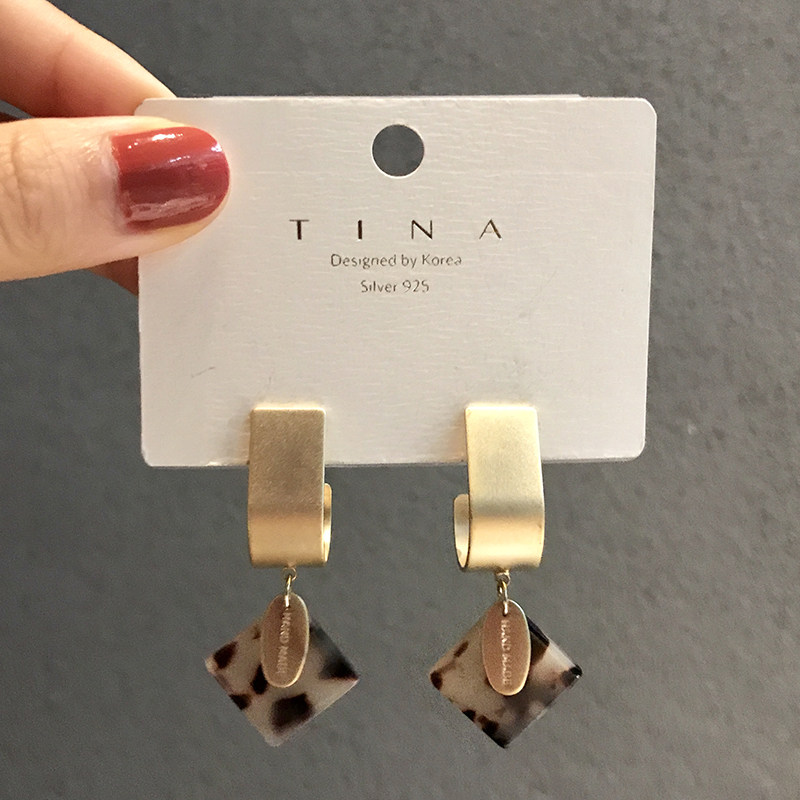 网红韩国气质几何亚克力925银针耳环复古夸张冷淡风豹纹耳钉耳坠|ruв категории Украшения,ювелирные изделия, серьга, серьги - от Buy2taobao.com для оказания профессиональной услуги покупки агента Taobao